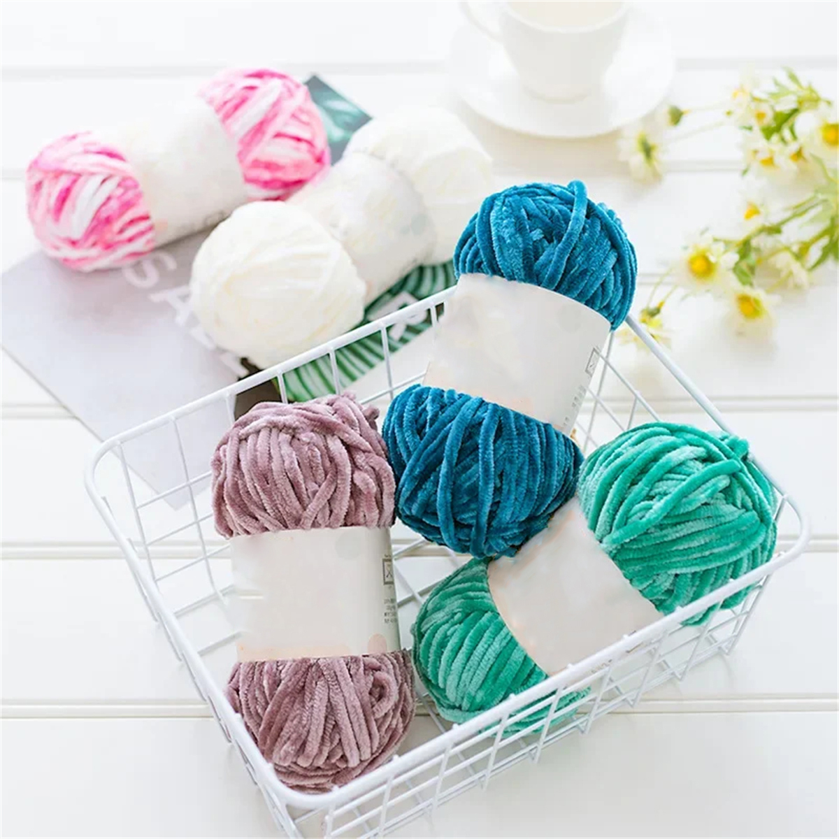 Throw Blanket Chunky Knit - 3pcs 100g Super Soft Velvet Yarn