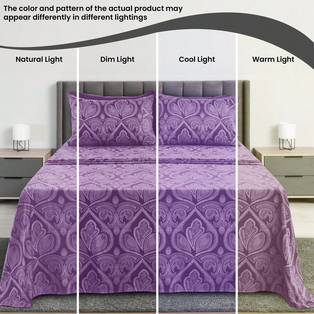 Bed Sheet Microfiber - Decor 6Piece Paisley Bed Sheets High