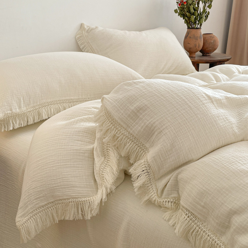 Home Textiles France - Tassels Duvet Cover Set 100% Cotton