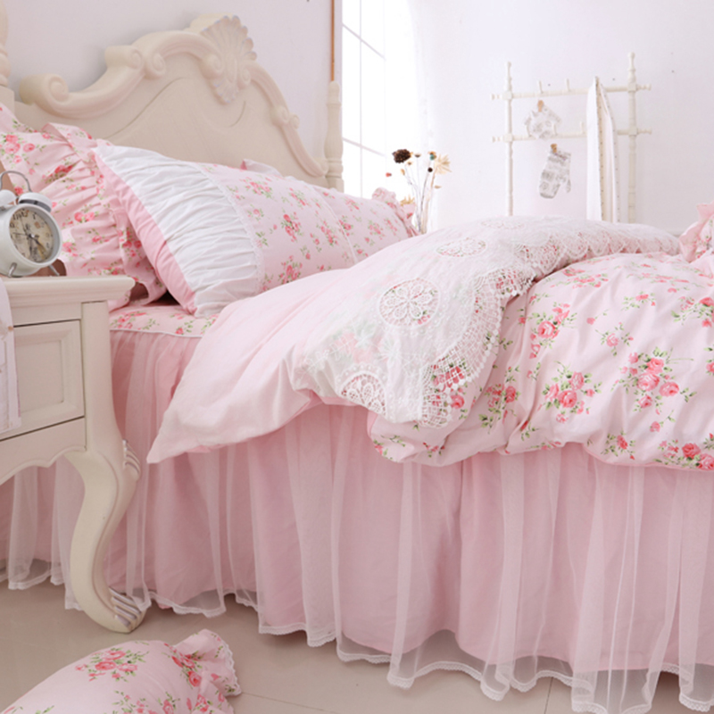 Home Textiles France - 100% Cotton Lace Princess Bedding Set
