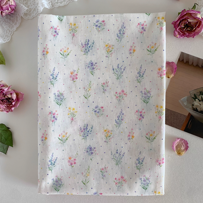 Bed Sheet Microfiber - 145cm*50cm Pure Cotton Fabric Dotted Floral