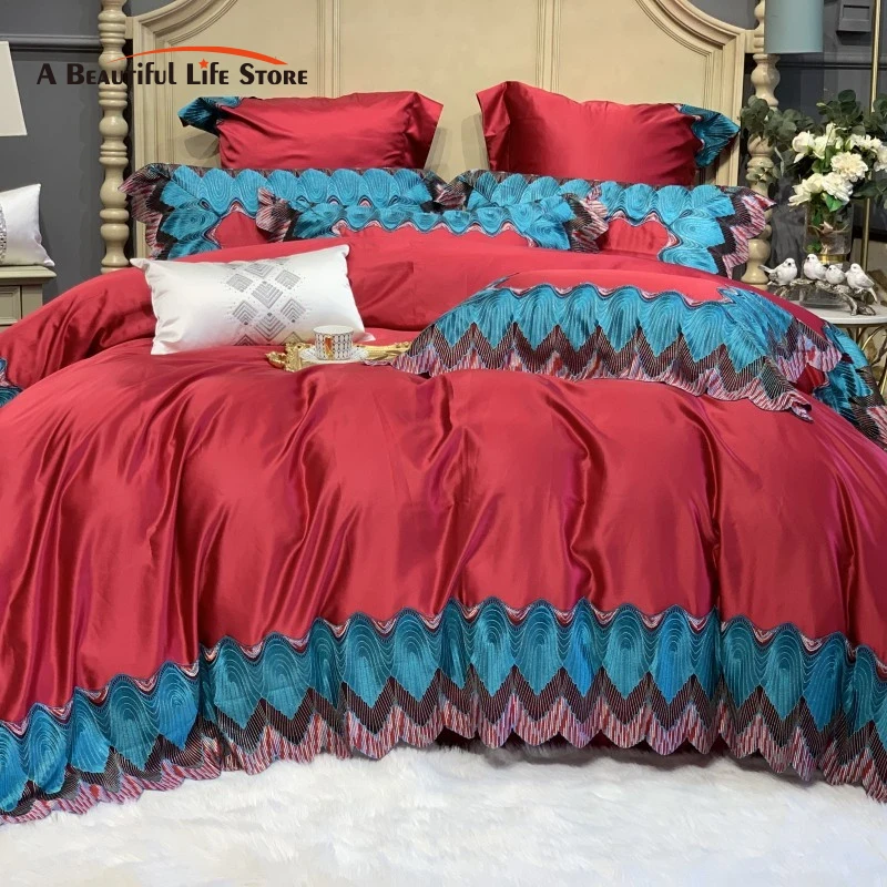 Home Textiles France - Luxury Red 1000TC Egyptian Cotton European