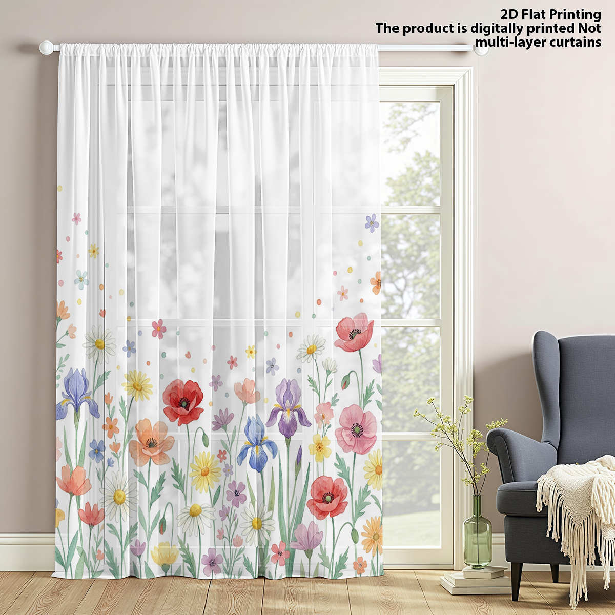 Floral Privacy Sheer Curtain,G - Curtain Sheer Voile avis et prix
