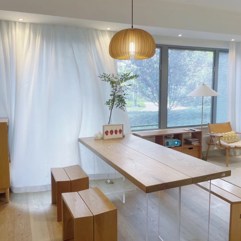 Nordic Solid Wood Acrylic Floa - Home & Hotel Textiles Private Limited avis et prix