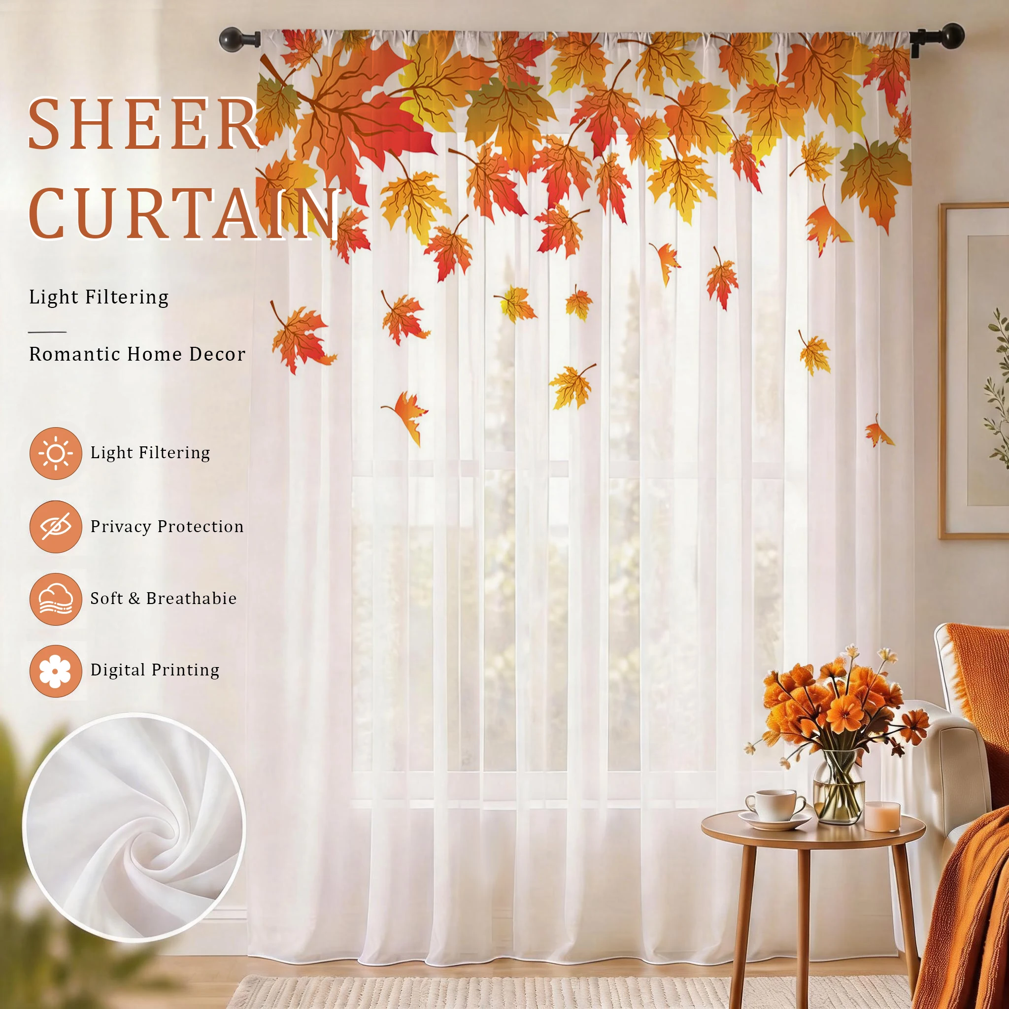 Maple leaf Modern Gradient She - Curtain Sheer Voile avis et prix