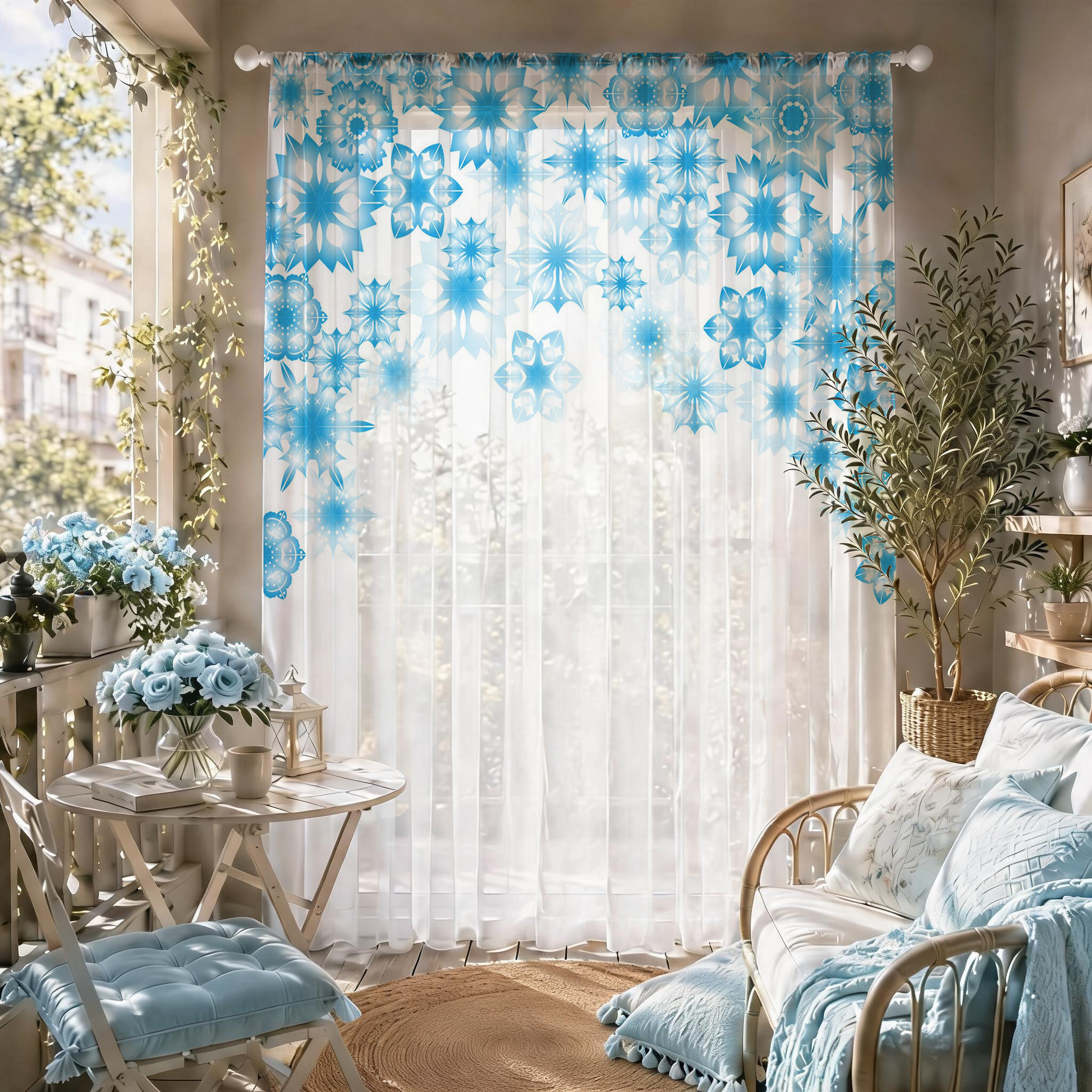 Blue Star Modern Gradient Shee - Curtain Sheer Voile avis et prix