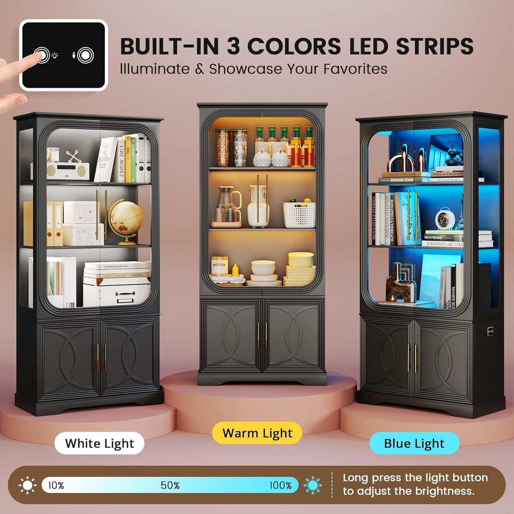 69 Tall Glass Display Cabinet  - Home & Hotel Textiles Private Limited avis et prix