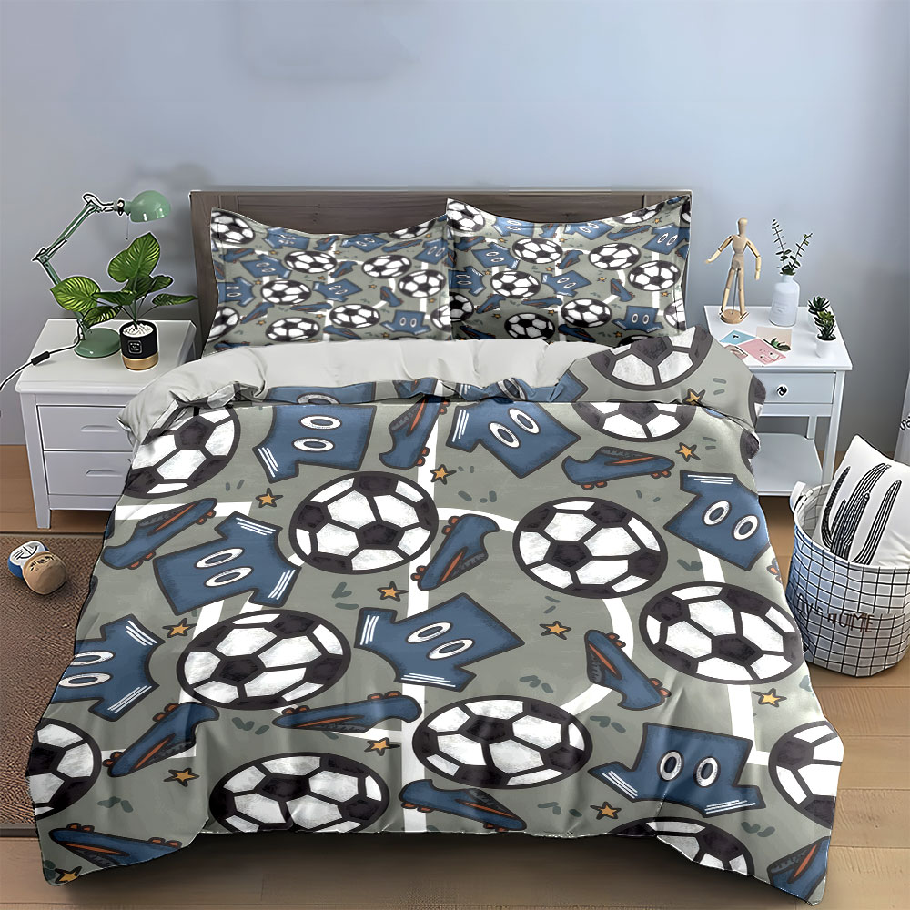 Cartoon Soccer Jersey and Ball - Bed Sheet Microfiber avis et prix