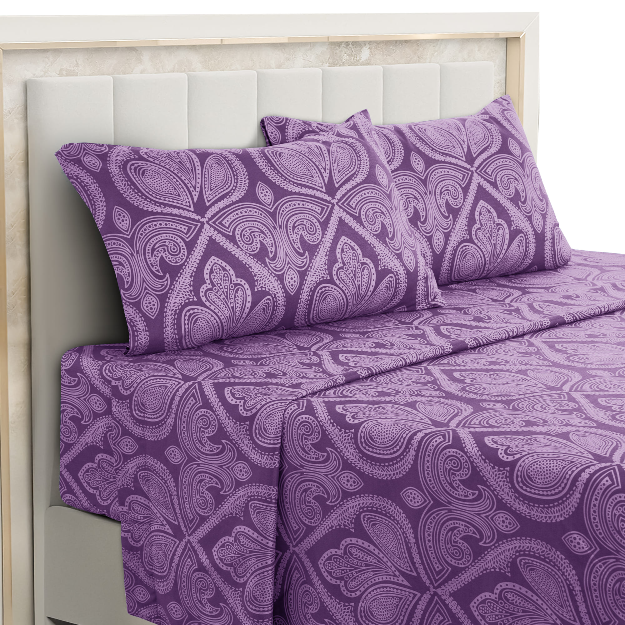 Lux Decor 4-Piece Paisley Bed  - Bed Sheet Microfiber avis et prix