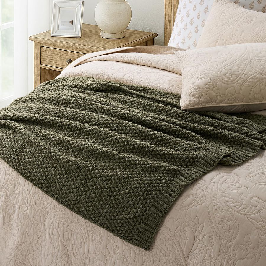 Chunky Chenille Knit Throw Bla - Throw Blanket Chunky Knit avis et prix