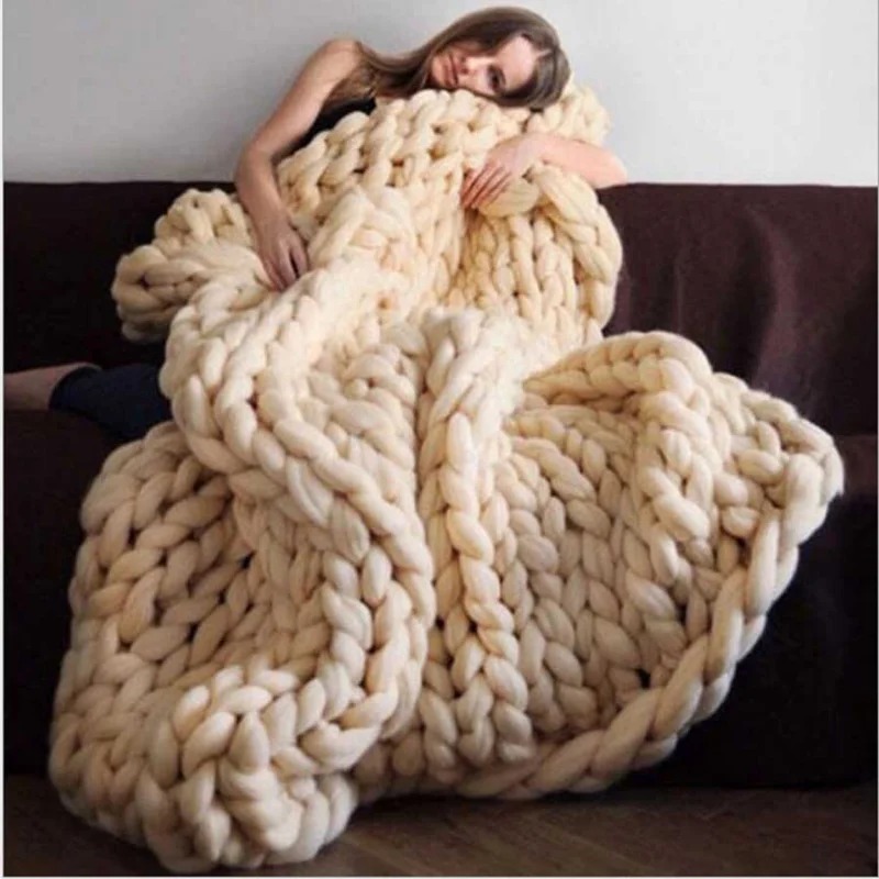 Fashion Chunky Wool Blanket Th - Throw Blanket Chunky Knit avis et prix