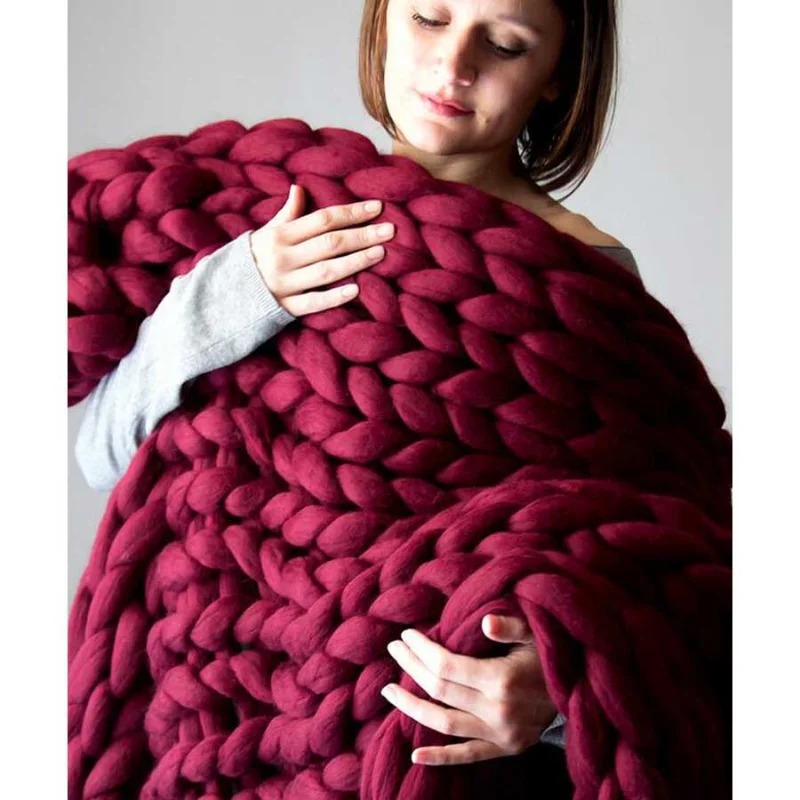Fashion Chunky Wool Blanket Th - Throw Blanket Chunky Knit avis et prix