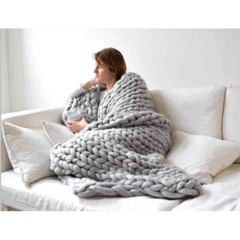 Fashion Chunky Wool Blanket Th - Throw Blanket Chunky Knit avis et prix