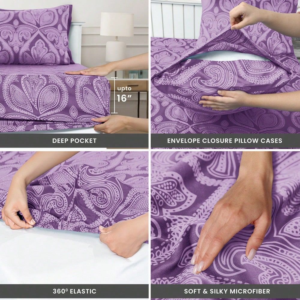 Decor 6Piece Paisley Bed Sheet - Bed Sheet Microfiber avis et prix