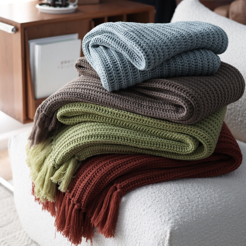 Chunky Solid Knit Throw Blanke - Throw Blanket Chunky Knit avis et prix