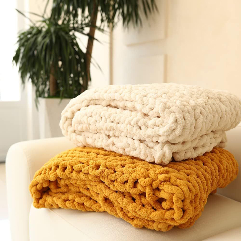 Hand Chunky Knitted Blanket Th - Throw Blanket Chunky Knit avis et prix