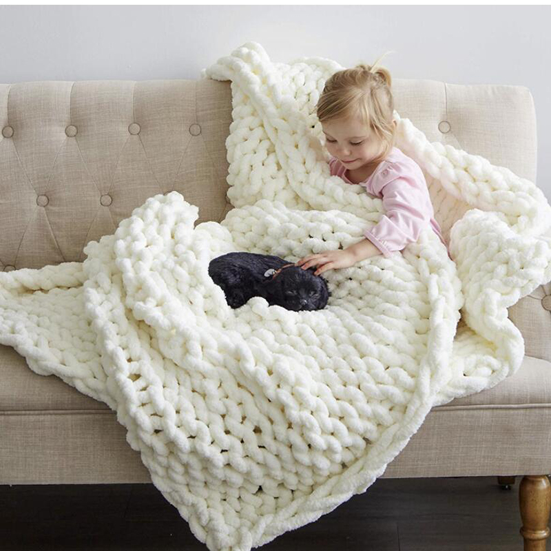 Hand Chunky Knitted Blanket Th - Throw Blanket Chunky Knit avis et prix