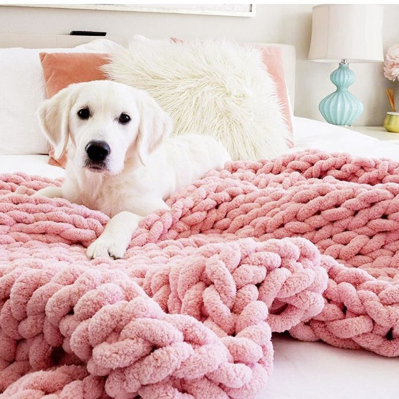 Hand Chunky Knitted Blanket Th - Throw Blanket Chunky Knit avis et prix