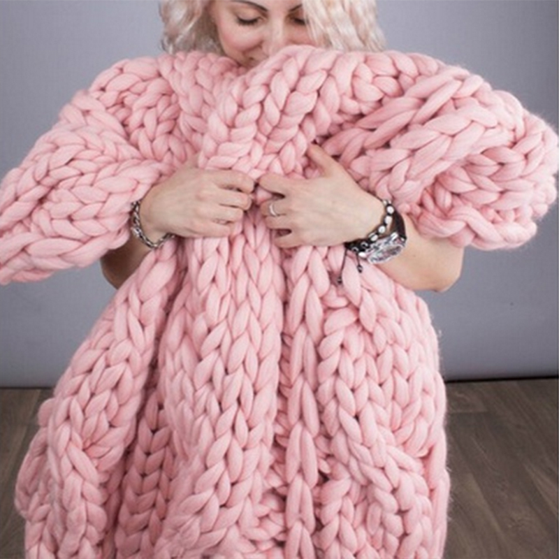 Fashion Hand Chunky Knitted Bl - Throw Blanket Chunky Knit avis et prix