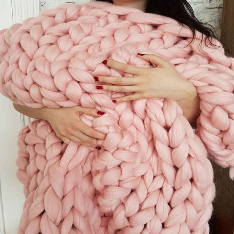 Fashion Hand Chunky Knitted Bl - Throw Blanket Chunky Knit avis et prix