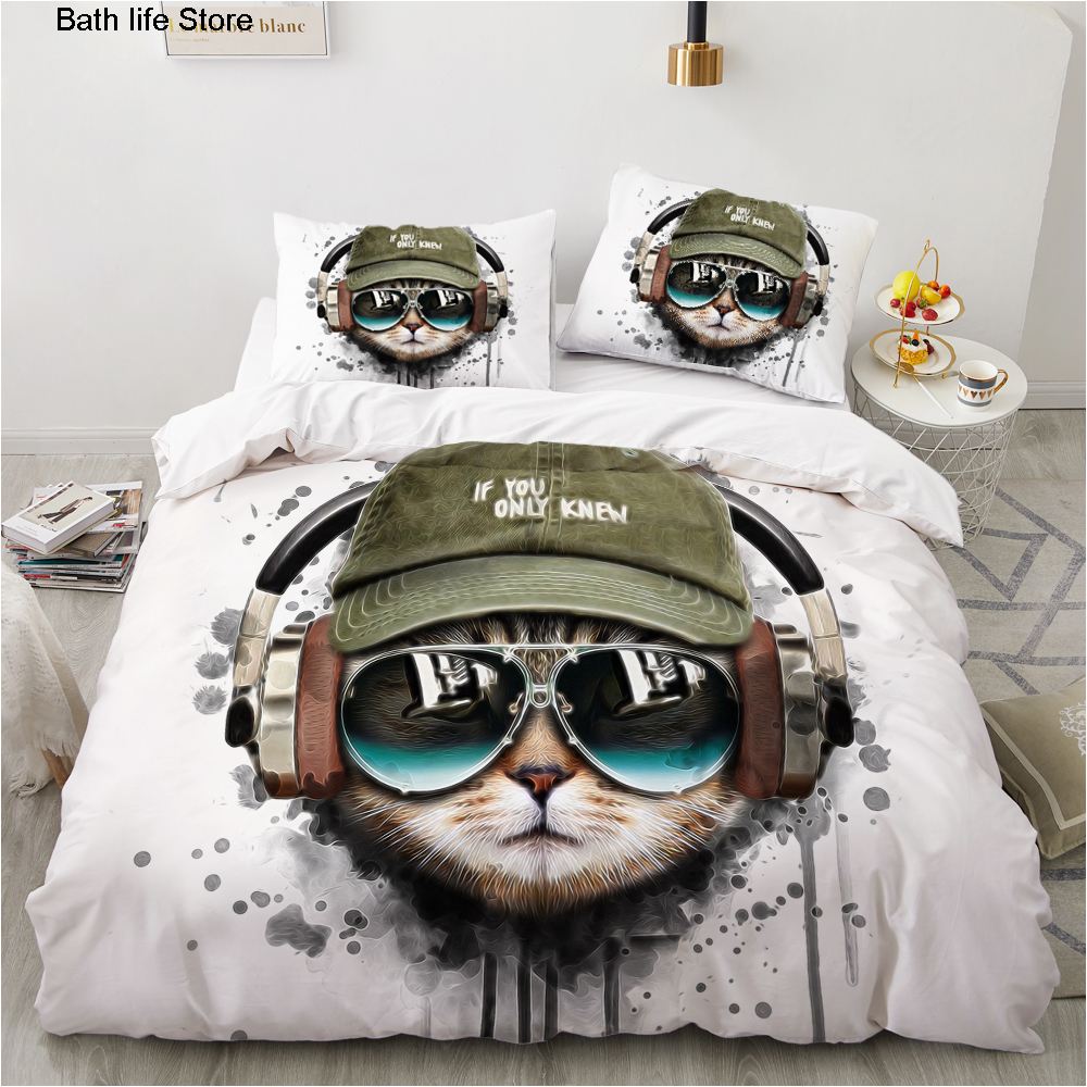 Black Cat Bedding Set Cute Cat - Home Textiles France avis et prix
