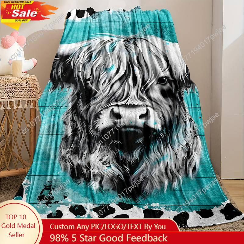 Cozy Soft Highland Cow Flannel - Throw Blanket Chunky Knit avis et prix