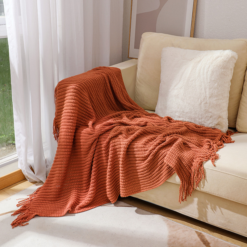 Boho Chunky Waffle Knit Throw  - Throw Blanket Chunky Knit avis et prix