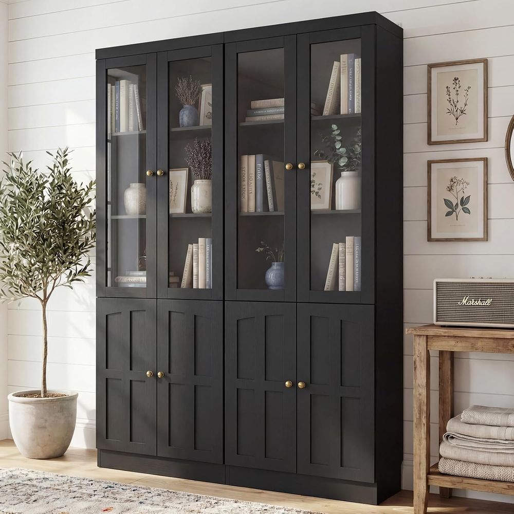 80 Tall Glass Door Bookcase wi - Home & Hotel Textiles Private Limited avis et prix
