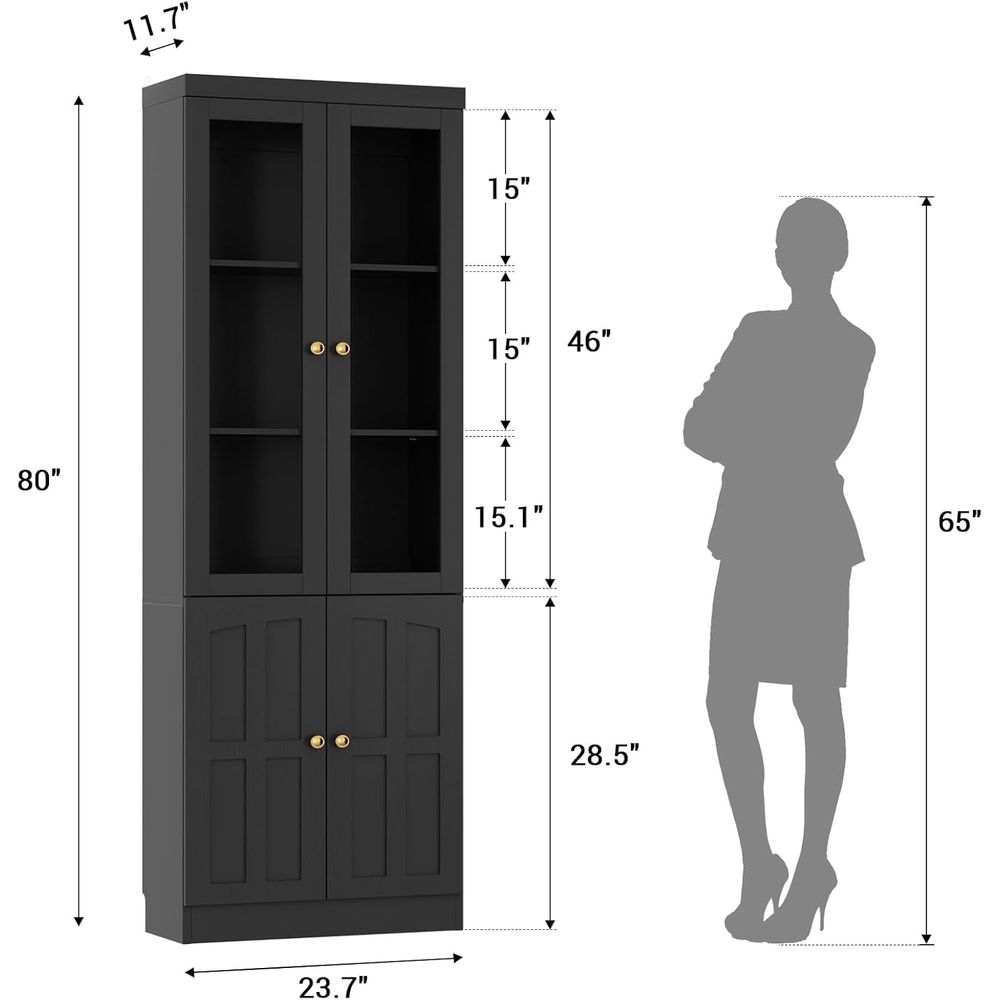 80 Tall Glass Door Bookcase wi - Home & Hotel Textiles Private Limited avis et prix