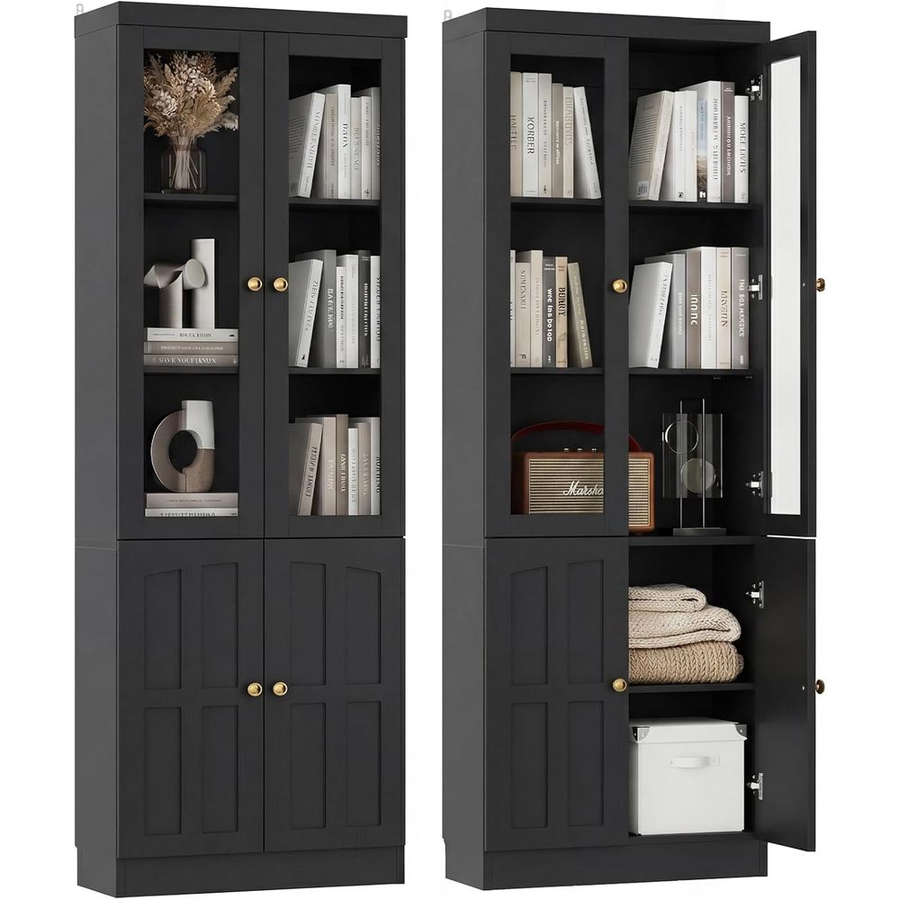 80 Tall Glass Door Bookcase wi - Home & Hotel Textiles Private Limited avis et prix