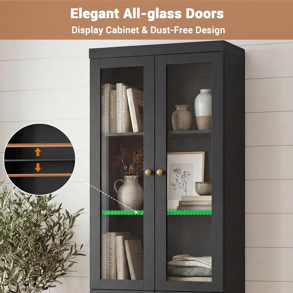 80 Tall Glass Door Bookcase wi - Home & Hotel Textiles Private Limited avis et prix