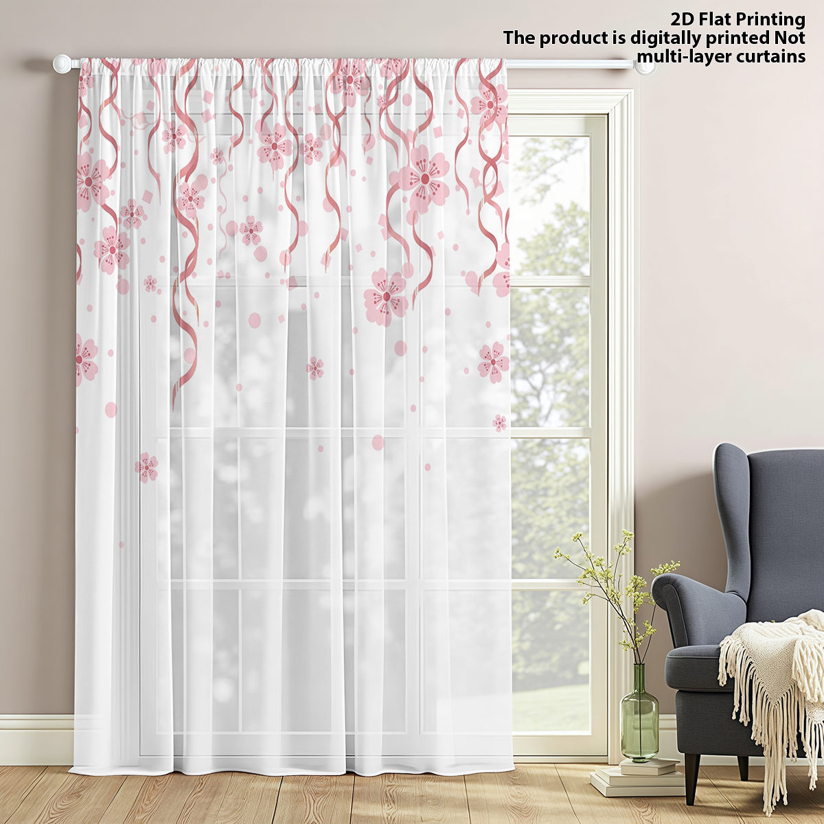 Flower Series Sheer Curtain, G - Curtain Sheer Voile avis et prix