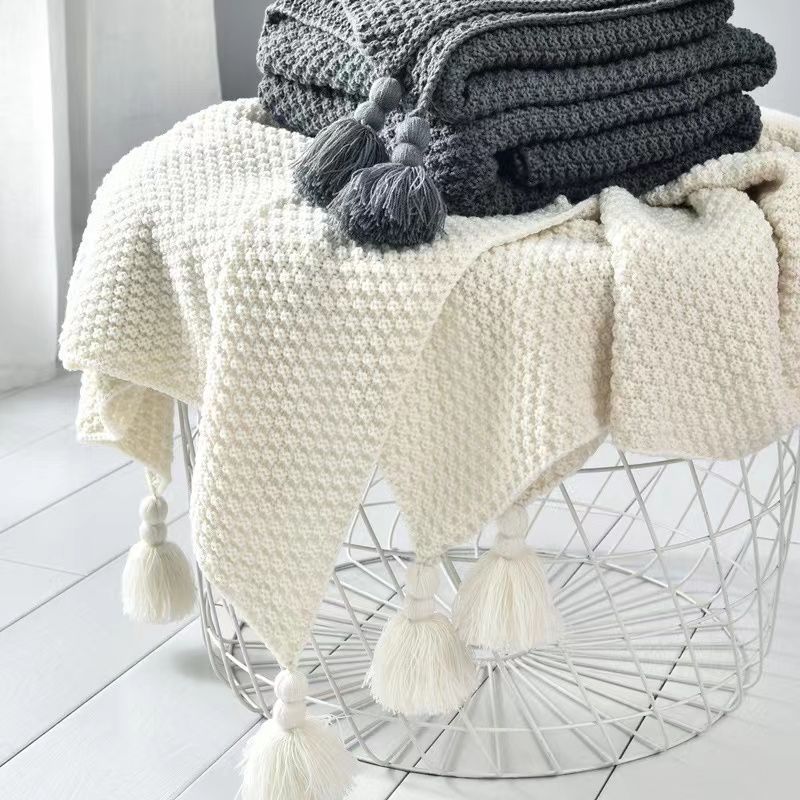 Nordic Blankets for Bed Sofa C - Throw Blanket Chunky Knit avis et prix
