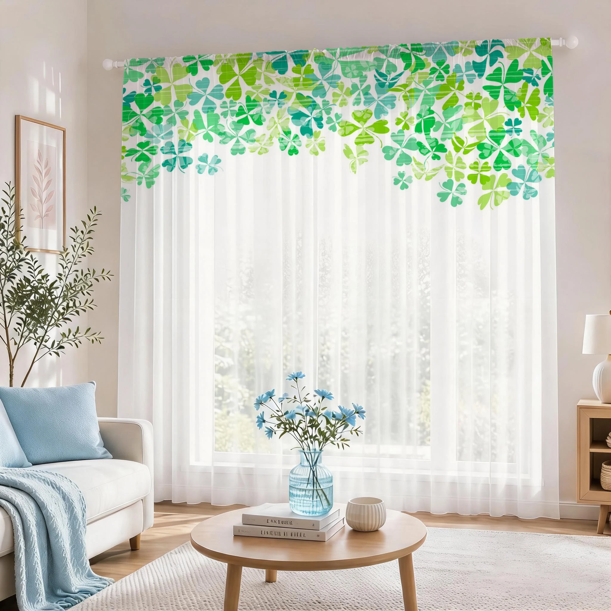 Light blue Modern Gradient She - Curtain Sheer Voile avis et prix