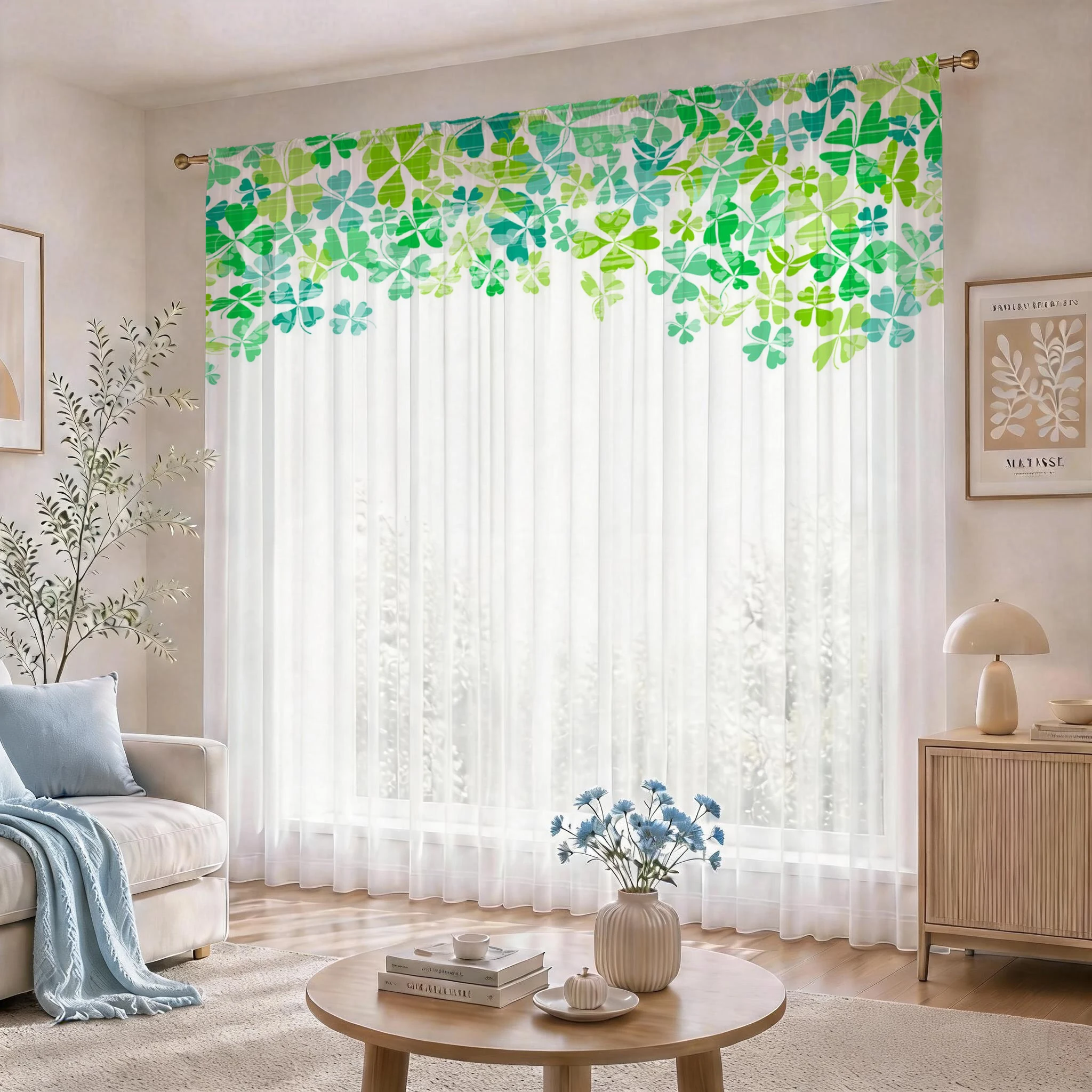 Light blue Modern Gradient She - Curtain Sheer Voile avis et prix