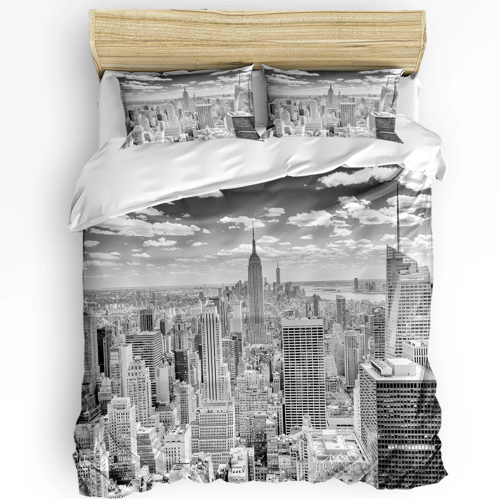 3pcs Bedding Set Grey New York - Home Textiles New York avis et prix