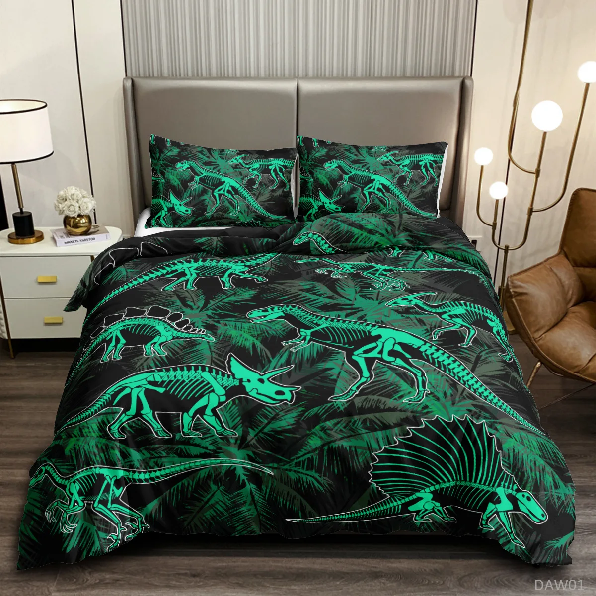 Roar Dinosaur Skeleton Bedding - Bed Sheet Microfiber avis et prix