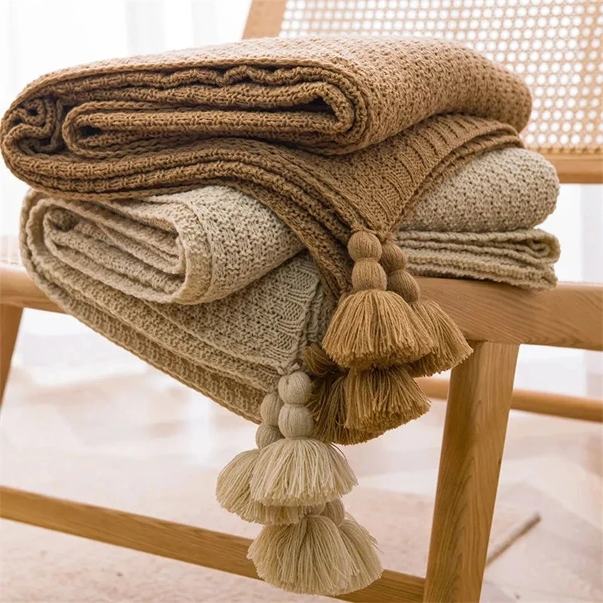 Nordic Blankets for Bed Sofa C - Throw Blanket Chunky Knit avis et prix