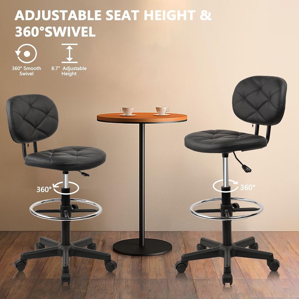 Adjustable Swivel Rolling Stoo - Home & Hotel Textiles Private Limited avis et prix