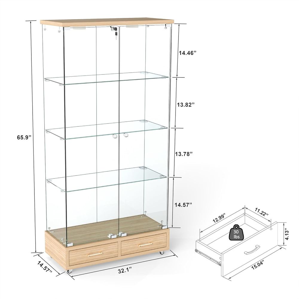 4-Tier Glass Cabinet with LED  - Home & Hotel Textiles Private Limited avis et prix