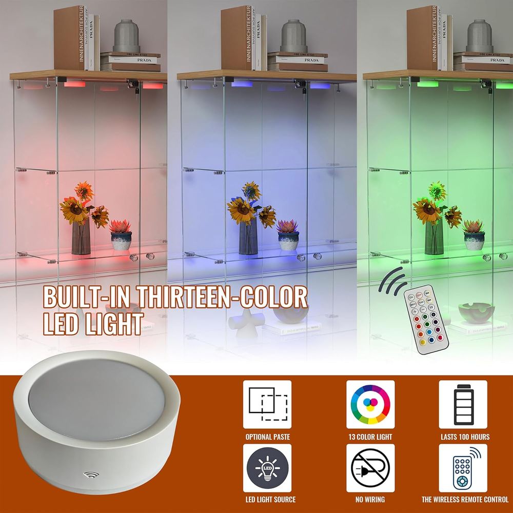 4-Tier Glass Cabinet with LED  - Home & Hotel Textiles Private Limited avis et prix