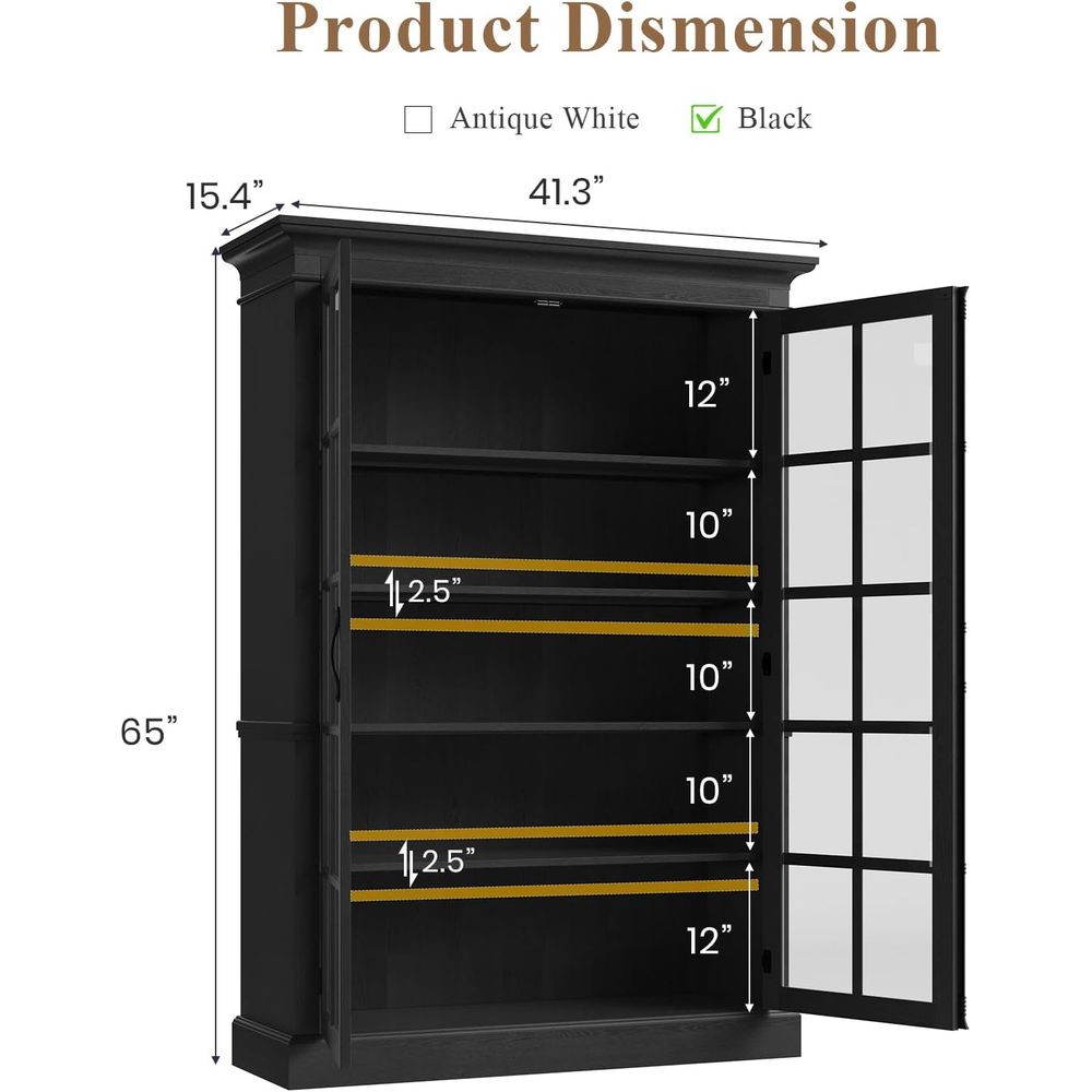 65 Tall Display Cabinet with A - Home & Hotel Textiles Private Limited avis et prix