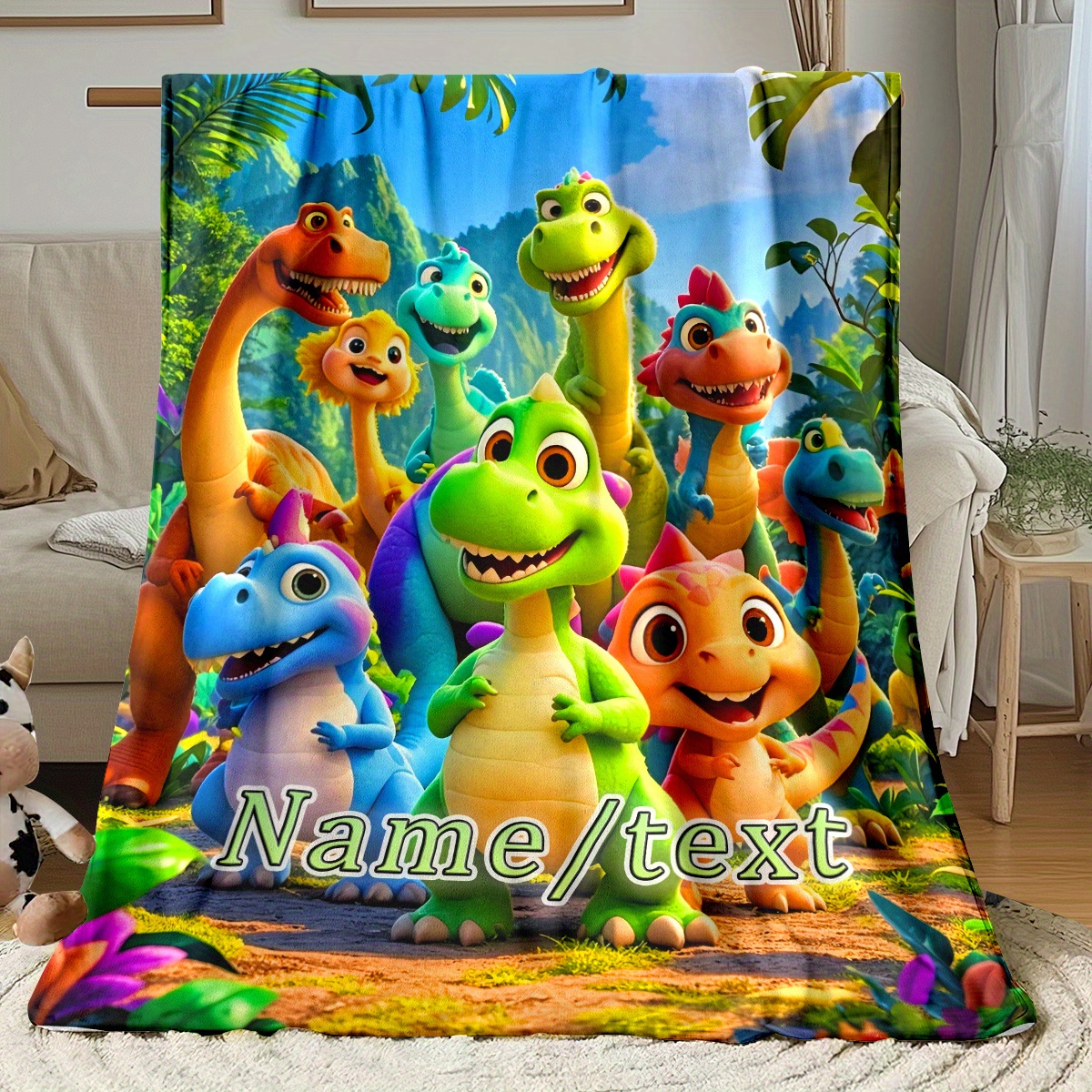 Personalized Dinosaur Blanket  - Home Textiles Group avis et prix