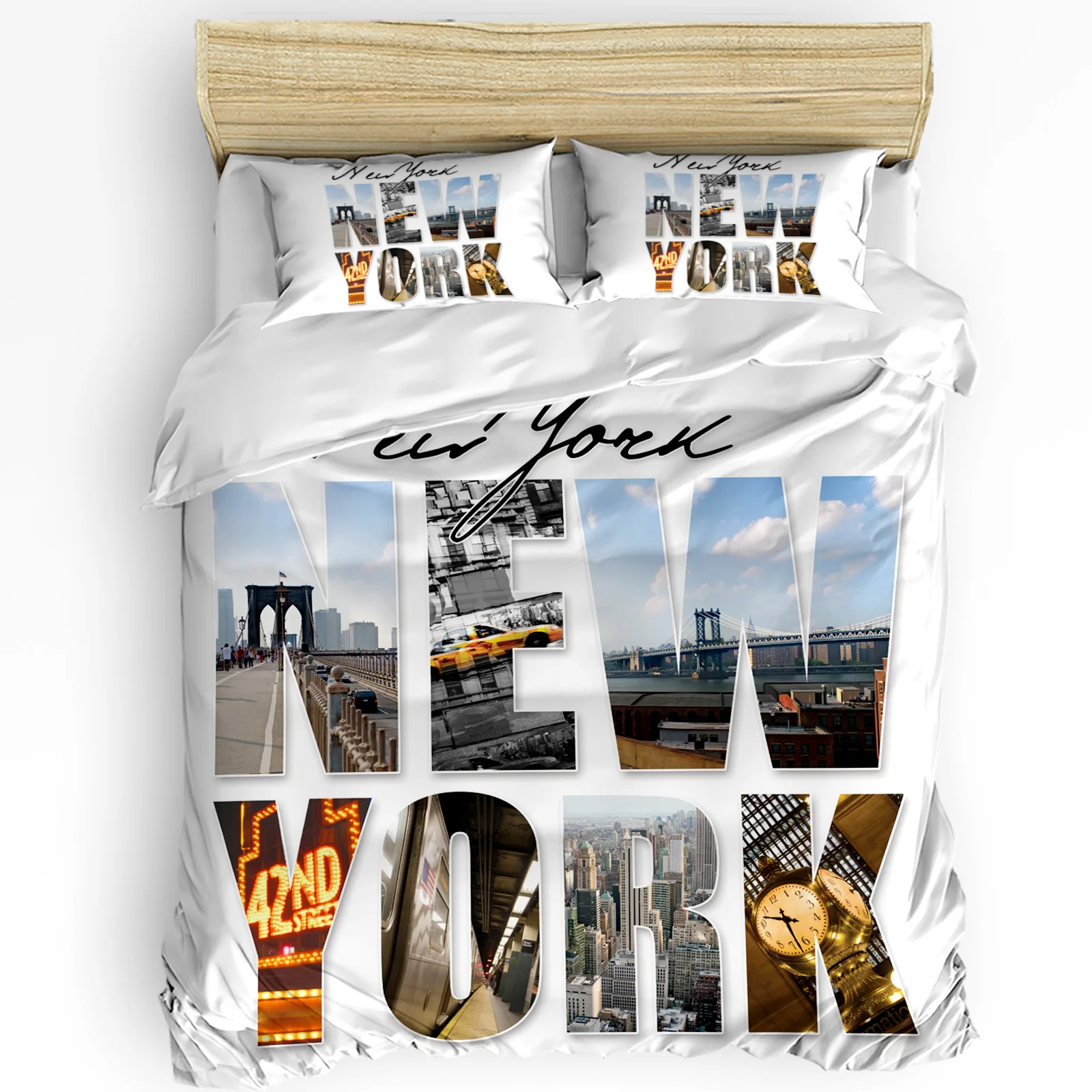 New York English Text Landscap - Home Textiles New York avis et prix
